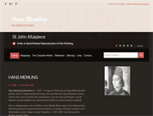Tablet Screenshot of hansmemling.org